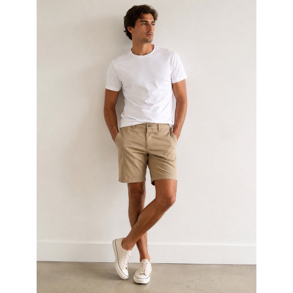Bonobos Men's Khaki Chino Shorts Size 32 Slim Fit 100% Cotton Tan Casual